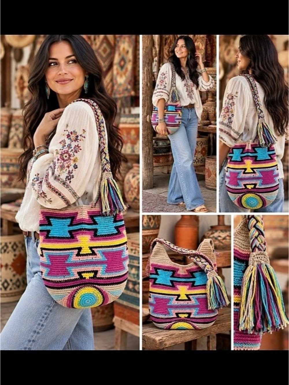 The SAK 30 anniversary Limited Edition 49 of 500 Crochet Geometric Shoulder Bag